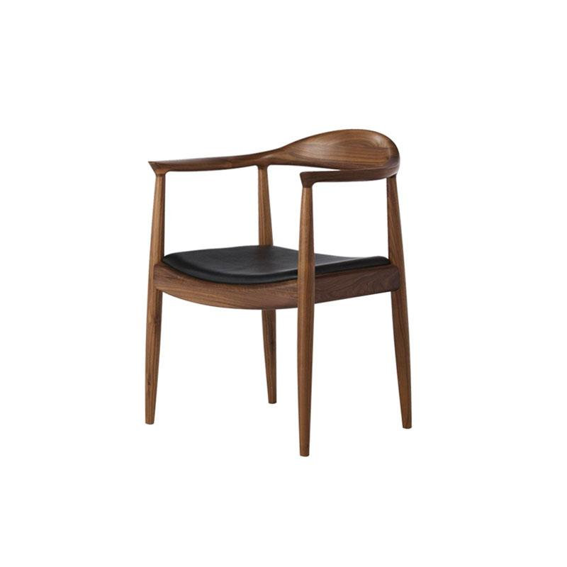 46cm H Leather Match Upholstered Stacking Armchair in Black, Dark Oak