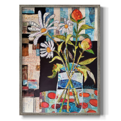 Papier mâché arrangement I, reproduction encadrée - bois massif