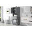 Grande armoire de salle de bain avec panier à linge, grand panier à linge inclinable et armoire de rangement supérieure-339280700