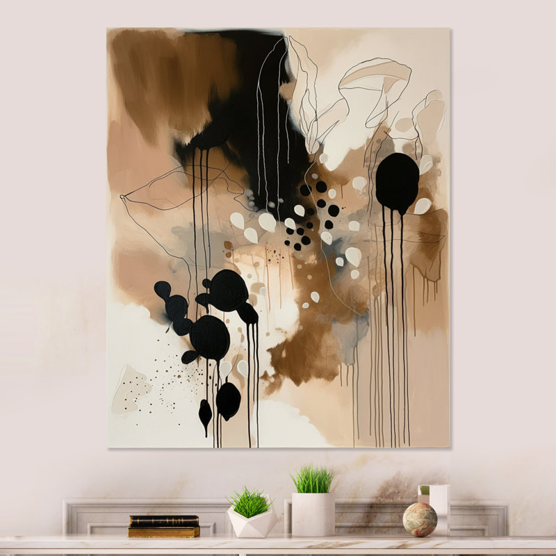 «Brown Mindful Abstraction II», impression sur métal sans cadre, H 40 po x l 30 po x P 1 po