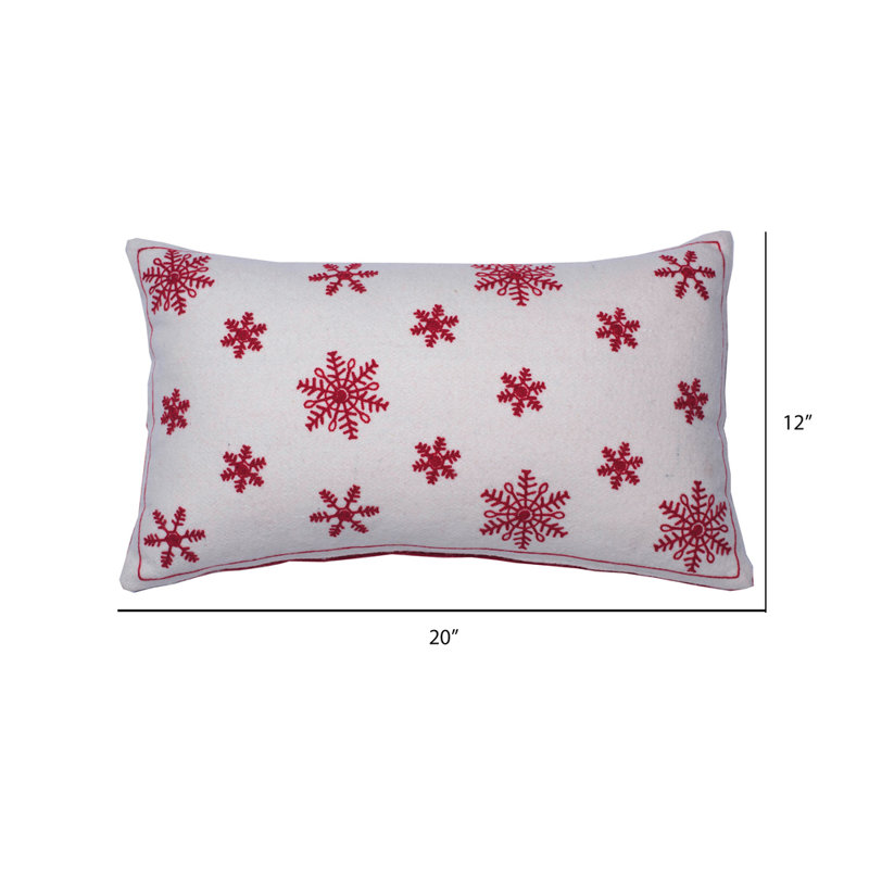 Let It Snow Noel Wool Lumbar Pillow