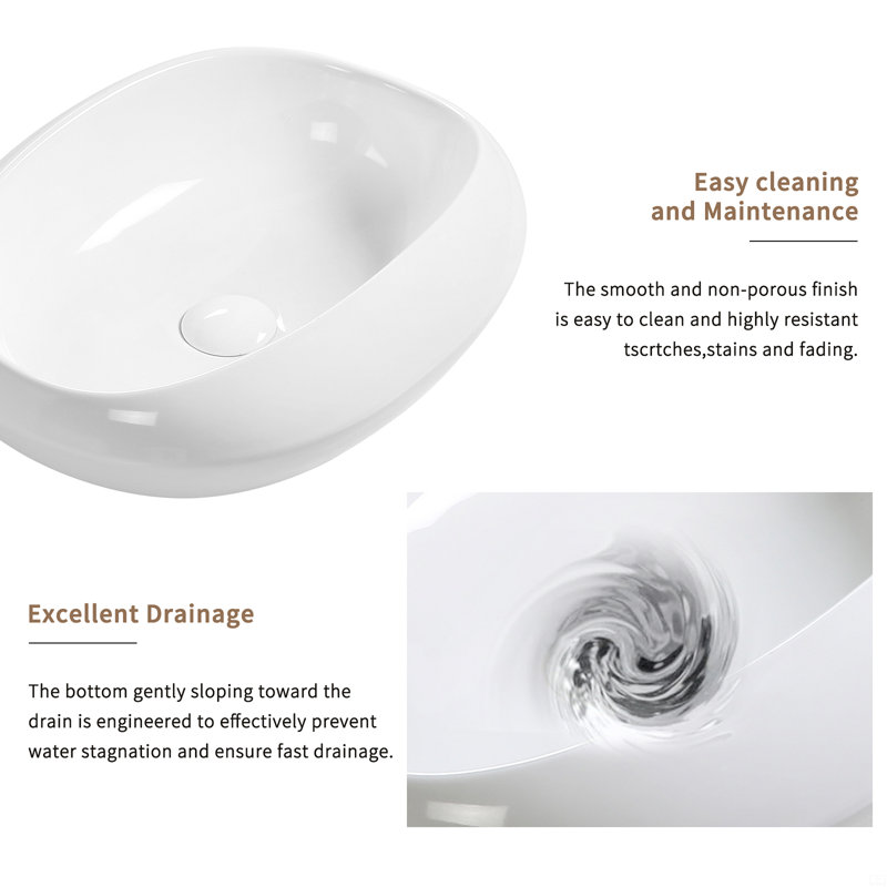 Oval Ceramic Vessel Sink