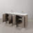 Hunner 72" Carrara White Marble Countertop Bath Vanity in Gray Oak with Facuet-541397843