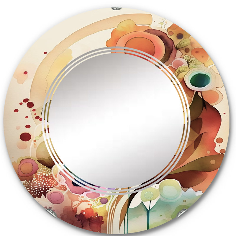 Karpasia - Miroir mural moderne rond, 24 po x 24 po