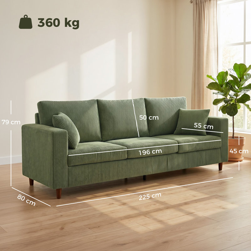 3 Seater Sofa, Green