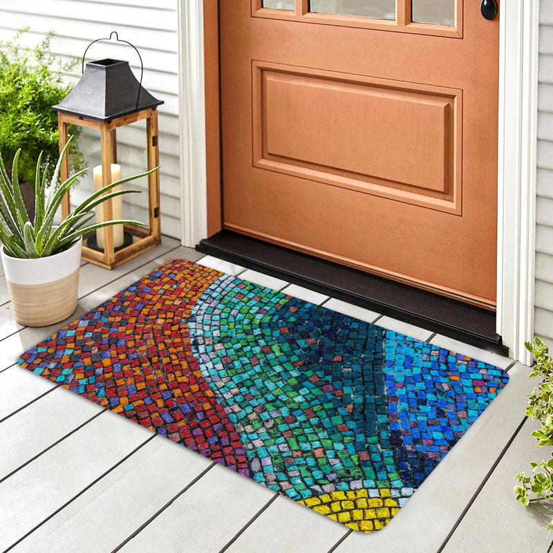 Paillasson durable en PVC antidérapant de 15,7 po x 27,6 po | Matériau 100% PVC résistant aux intempéries | Idéal pour une utilisation intérieure et extérieure, facile à nettoyer, design élégant pour les entrées de maison et les patios