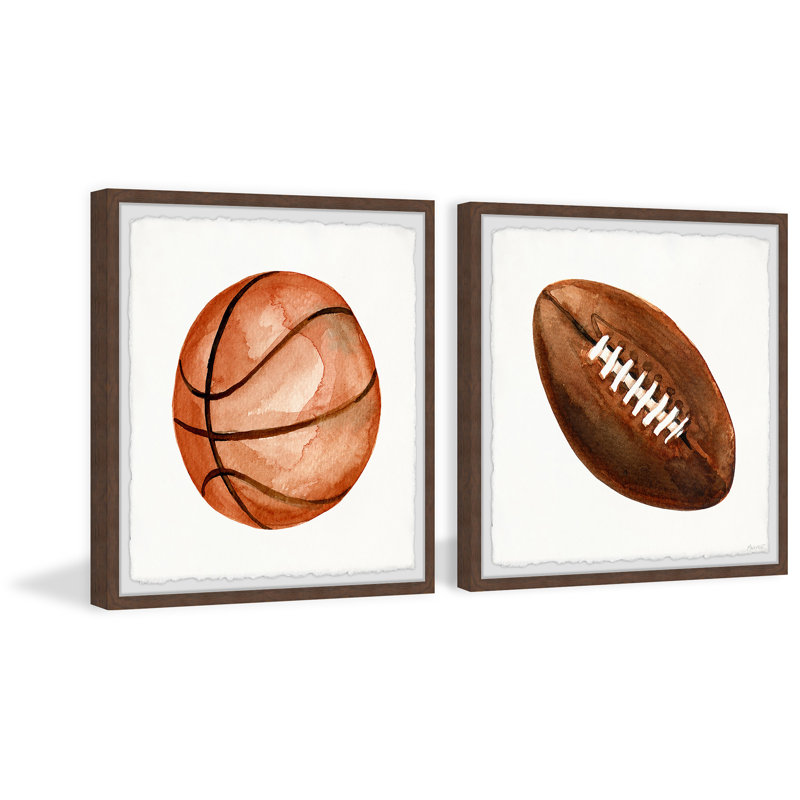 Easterly Leather Balls - 2 Piece Single Picture Frame Print Set, 30cm H x 61cm W
