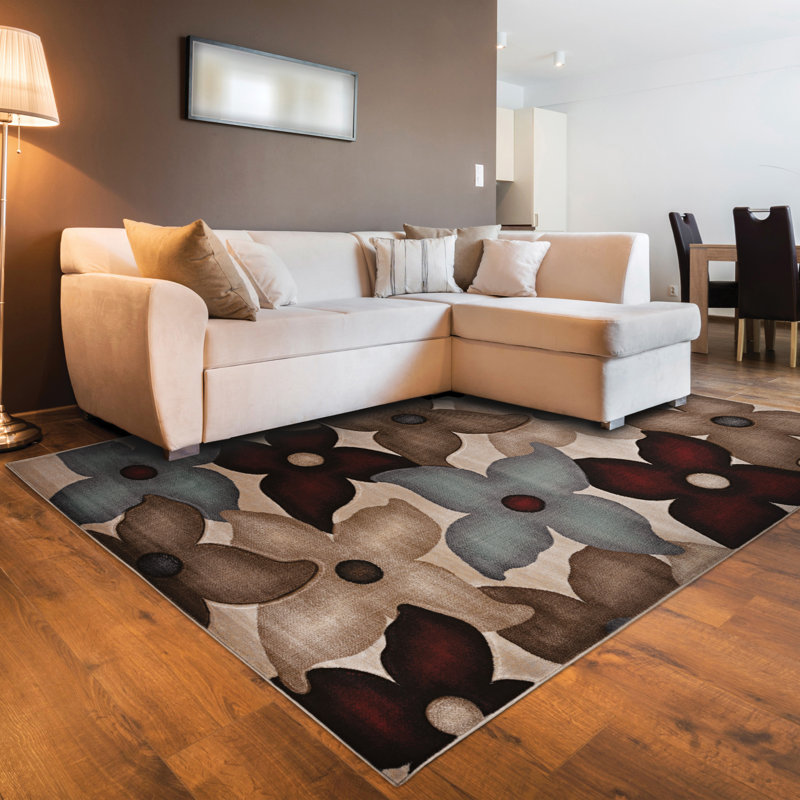 Tapis bleu / gris Carlee, Rectangle 8 pi x 10 pi 3 po
