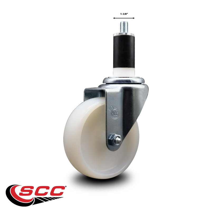 Roulettes extensibles pivotantes en nylon SCC NB 4 po x 1-3 / 8 po