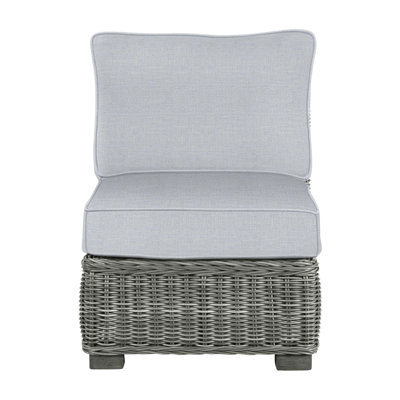 Fauteuil de chambre modulaire d'extérieur en résine tressée rustique N-Dura