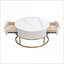 Ensemble de 2 tables basses blanches gigognes pour le salon, peu encombrantes avec rangement et amp; Assemblage facile