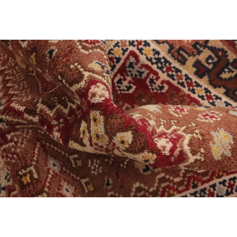 Geometric Kazak-Style Indian Runner Rug 3x8