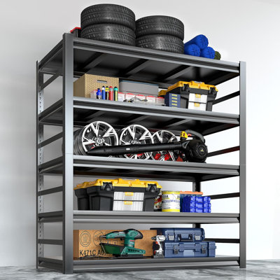 Garage Shelving Storage Shelves, Adjustable 5-Tier Heavy-Duty Metal Storage Shelves , 24" D x 48" W x 72" H