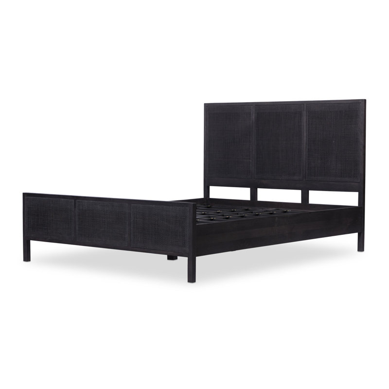 Sydney Bed, Queen, Black Wash W/ Black Cane