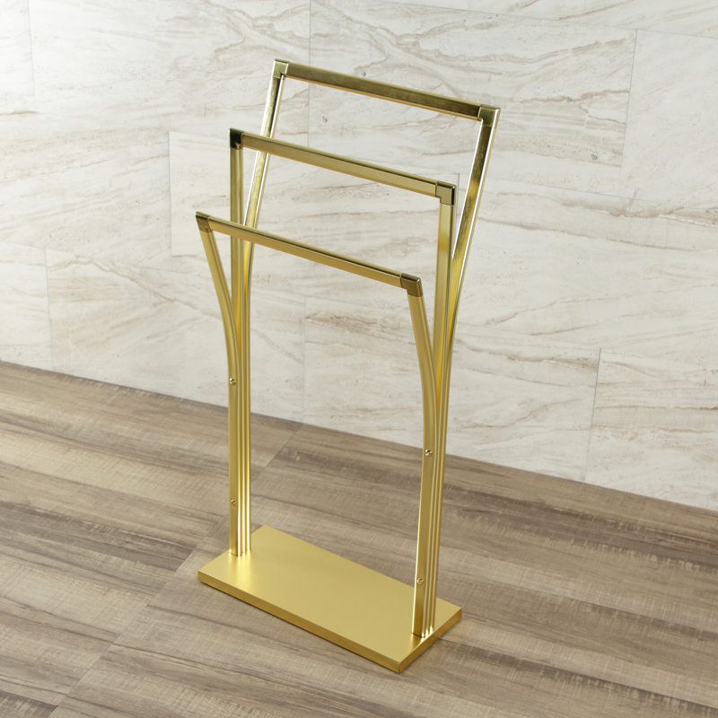 Kingston Brass Edenscape Freestanding Y-Style Towel Rack, Brushed Brass
