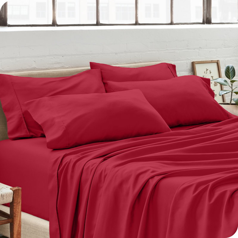 Ultra-Soft Microfiber Pillowcase, Red, 4 King Pillowcases