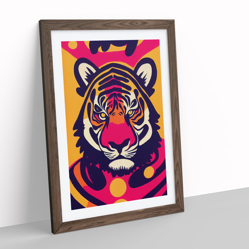 Tiger Abstract - Framed Print, Walnut Framed, 46cm H x 34cm W x 2cm D