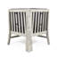 Fauteuil d'angle gris foncé en bois avec coussins et siège de piscine