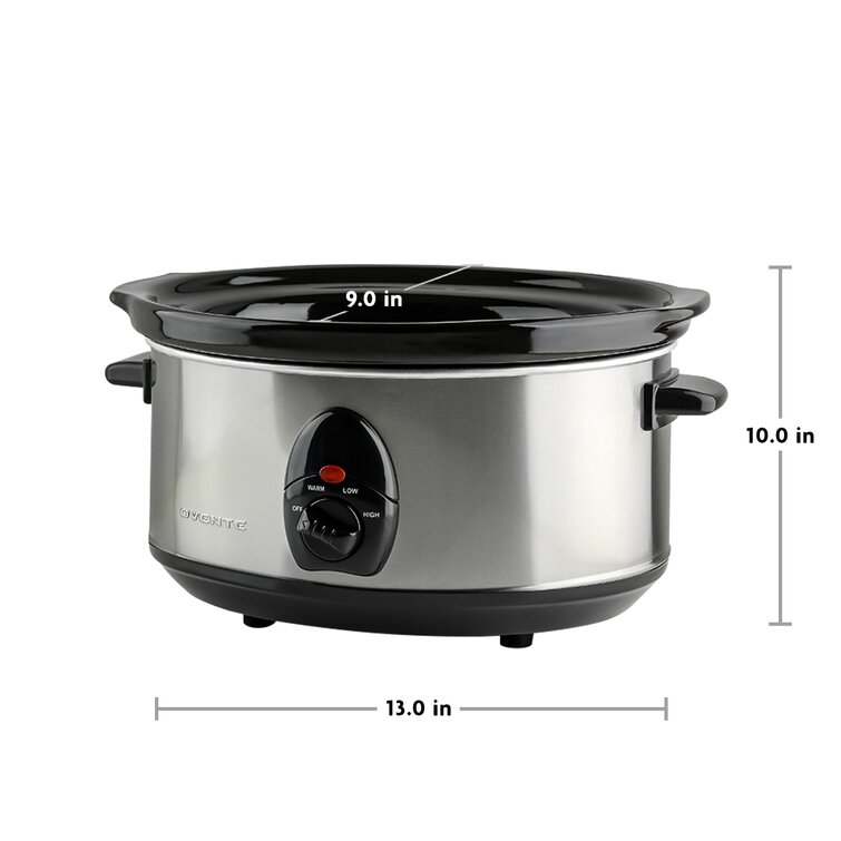 Ovente Electric 3.7 Quart Removable Ceramic Slow Cooker Pot with 3 Cooking  Temperature Settings, Tempered Glass Lid, Portable Multicooker and Soup  Maker, Mulled Wine Warmer, Silver SLO35ABR