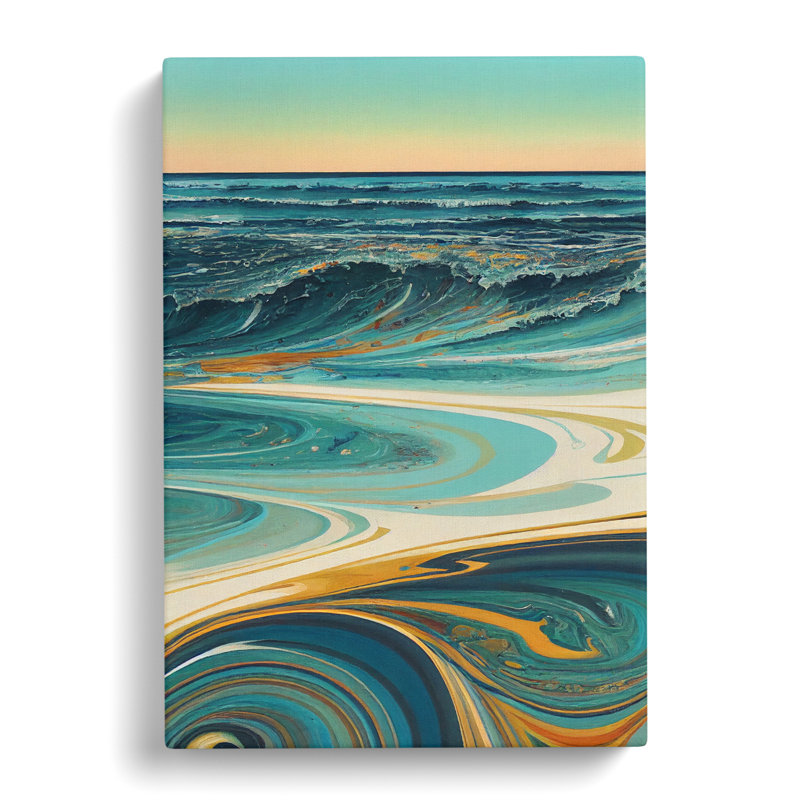 Beach Marbling Vol.2 - Wrapped Canvas, 76cm H x 50cm W x 3cm D