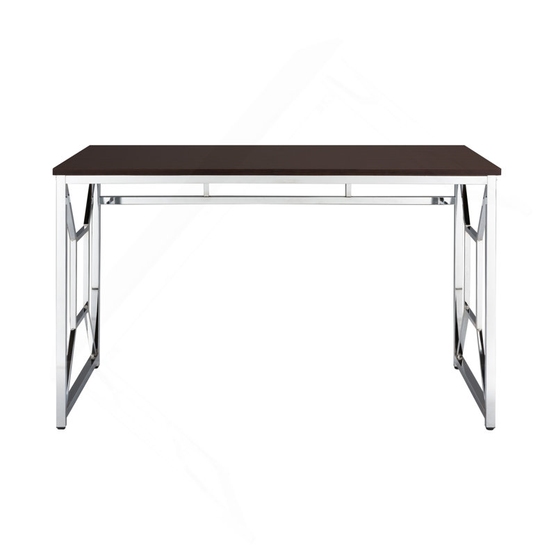 Martha Office Workspace Desk MDF/Chrome In Brown