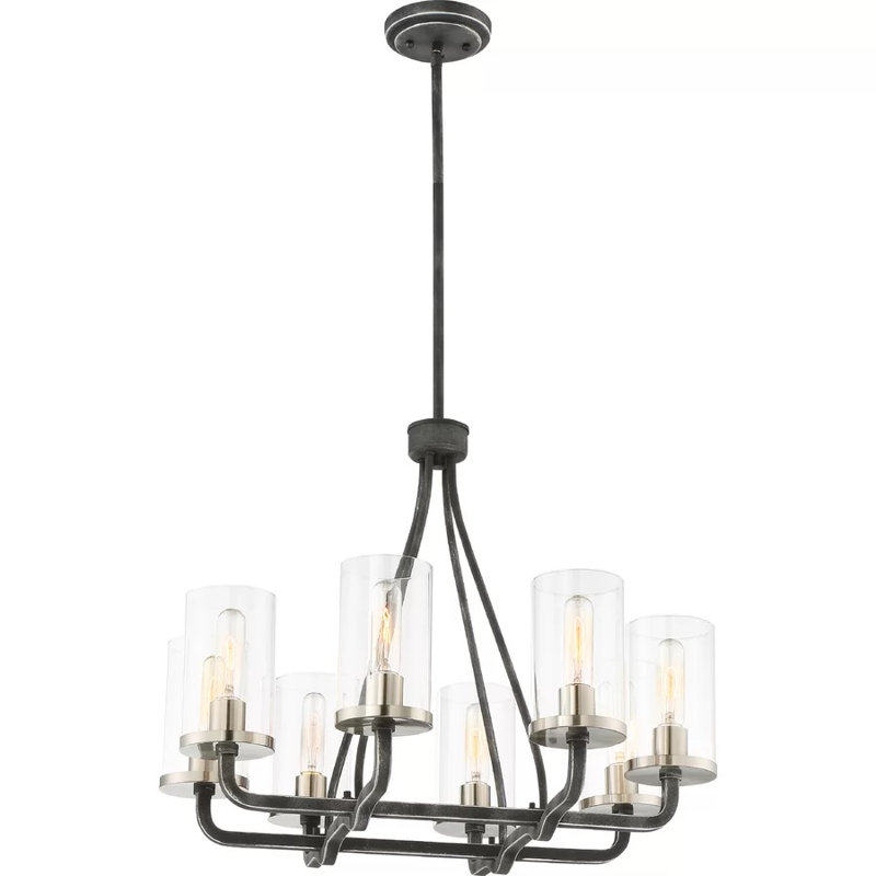 Keyva 8 - Light Steel Dimmable Chandelier