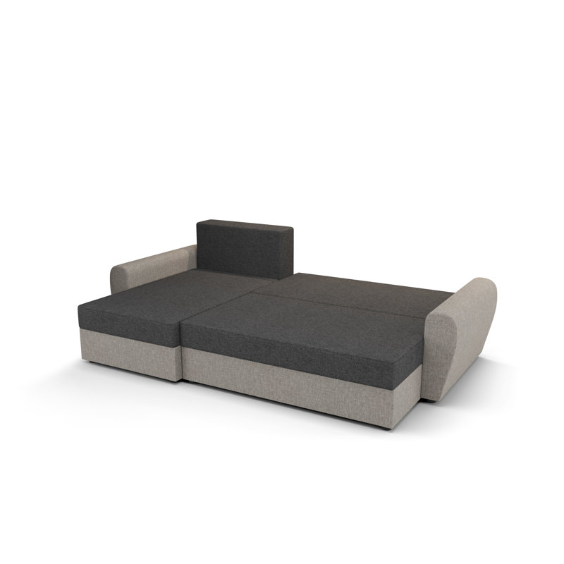Sholter 3 Seater Corner Sectional, Right -sided, Black/Dark gray - Sawana14/Sawana05