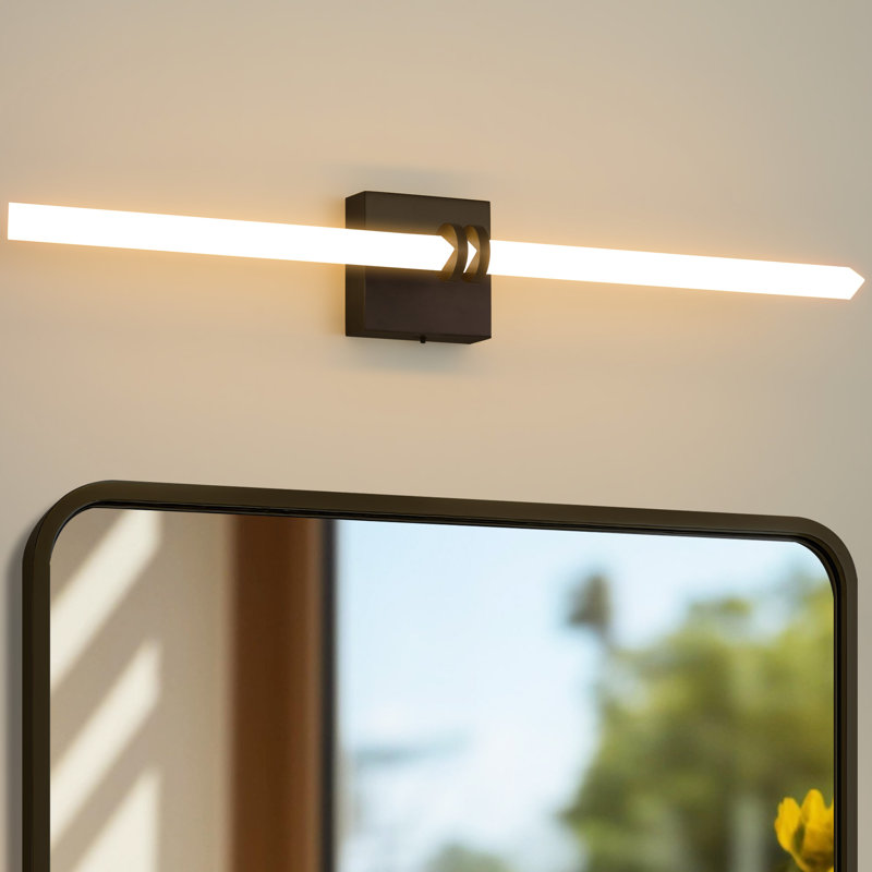 1 - Light Dimmable Led Wall Sconce With Triangular LED Shade Vanity Light, Matte Black, 30'' H