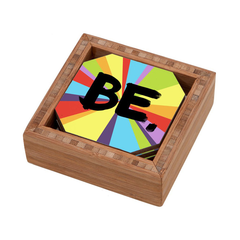 Wood 4 Piece Coaster Set