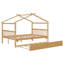 Lit double en bois avec lit gigogne simple-676489478
