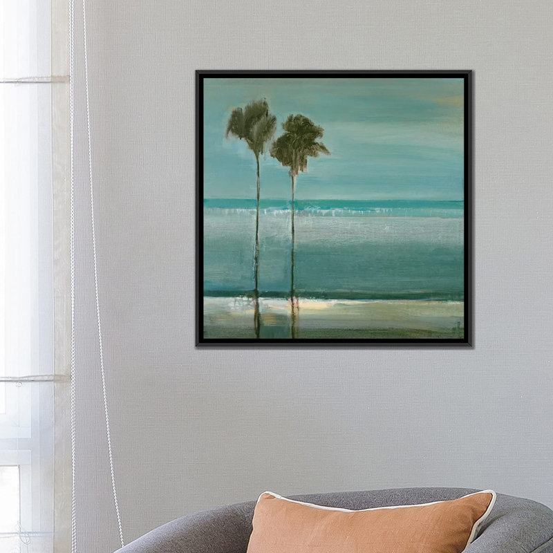 « paradise cove », reproduction sur toile, H 26 po x l 26 po x P 1,5 po, Toile avec cadre noir, Pas de tapis