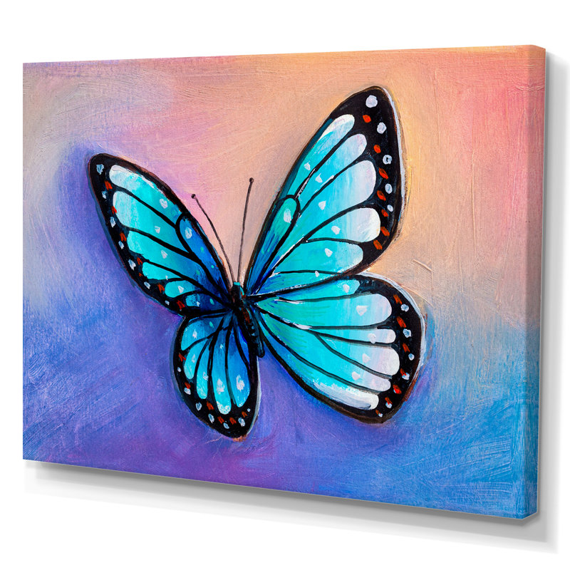 «Abstract Blue Morpho Butterfly», reproduction sur toile flottante, H 12 po x l 20 po x P 1 po, Toile tendue