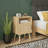 Modern Style Rattan Nightstand - Spacious Storage With Solid Wood Legs For Bedroom, Dorm, And Small Spaces - Oak