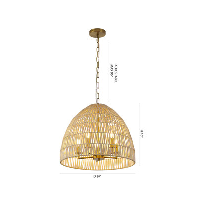 Luminaire suspendu tissé à 5 lumières Faline
