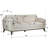 Keeley Beige Micro Boucle Fabric Sofa with Walnut Wood Legs-1481025336
