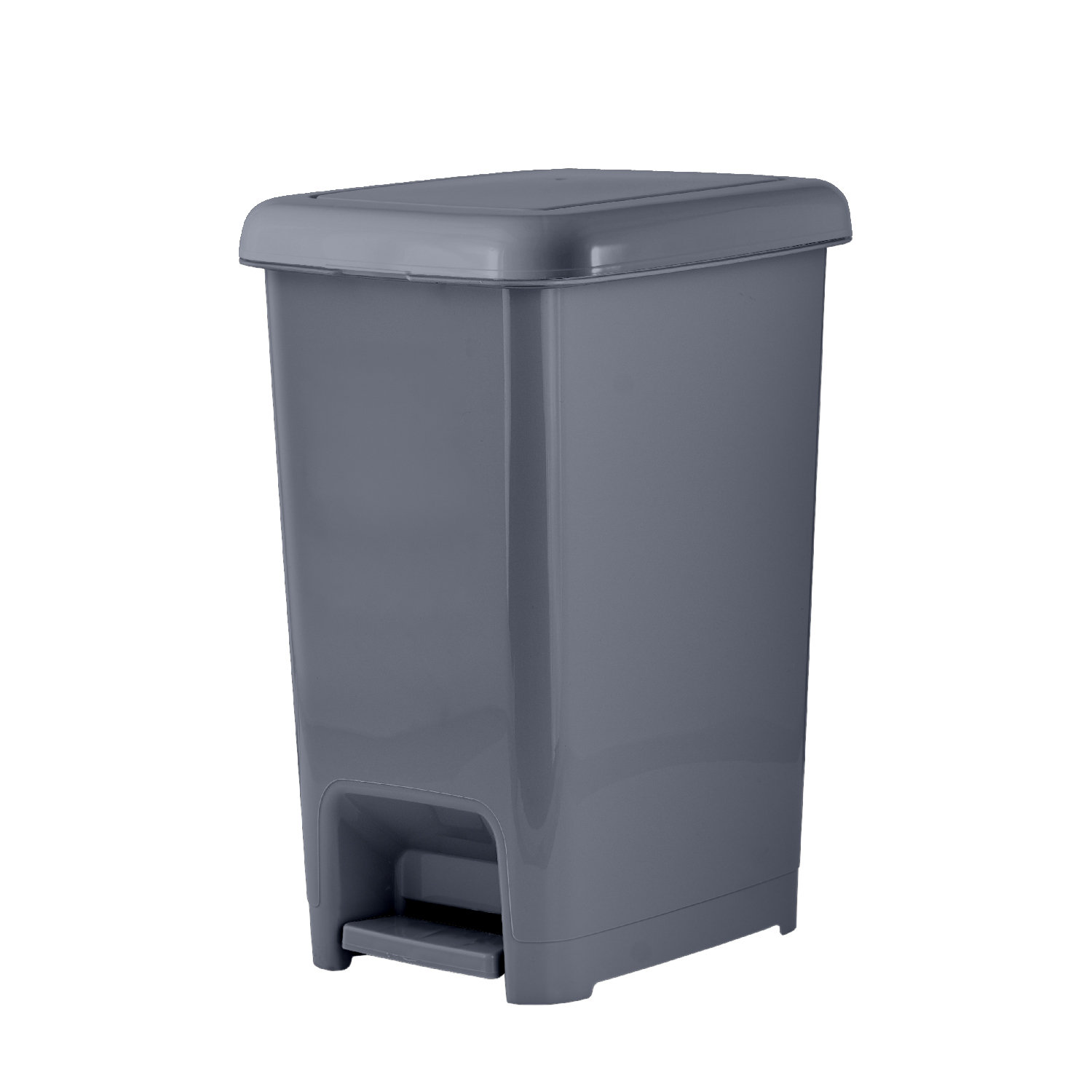 mDesign Small Plastic 2.25 Gallon Slim Trash Can Garbage Wastebasket Bin,  Gray 