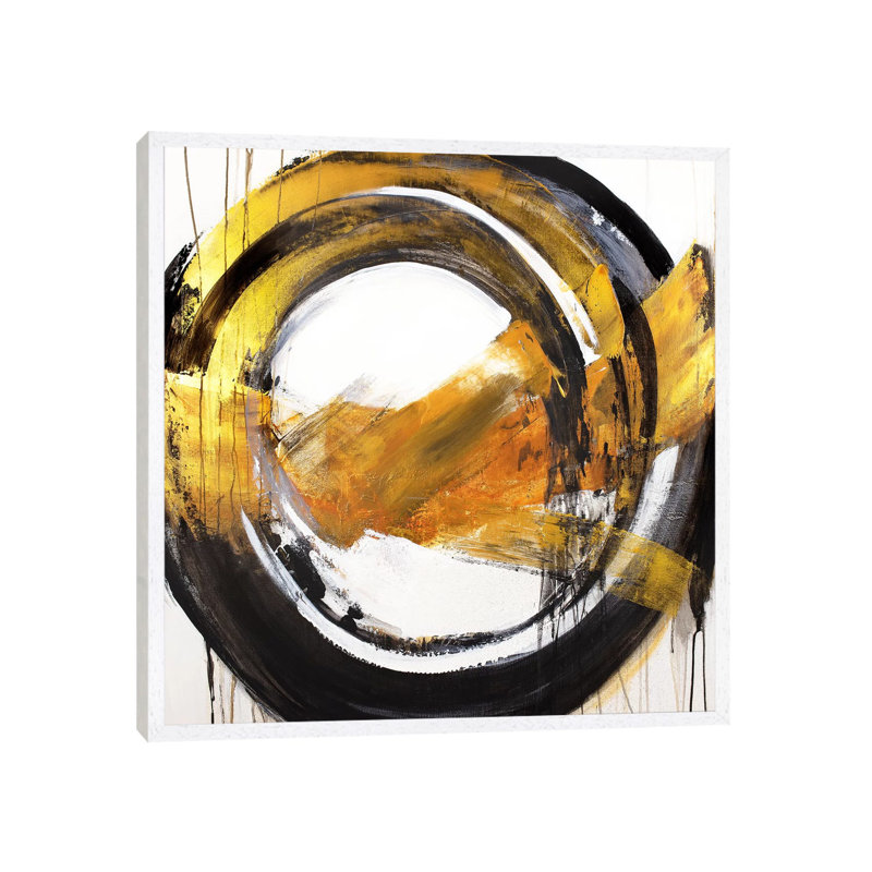 Gold On Every Bracelet XX by Jude Remedios - Painting on Canvas, White Framed, 45.72cm H x 45.72cm W x 3.81cm D