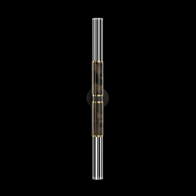 LED Wallchiere, Black/Brass/Charcoal