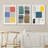 Abstract Vibrant Color Blocks Multicolor Geometric Artwork Framed Canvas 3 Pieces Print Wall Art-100707012-100707013