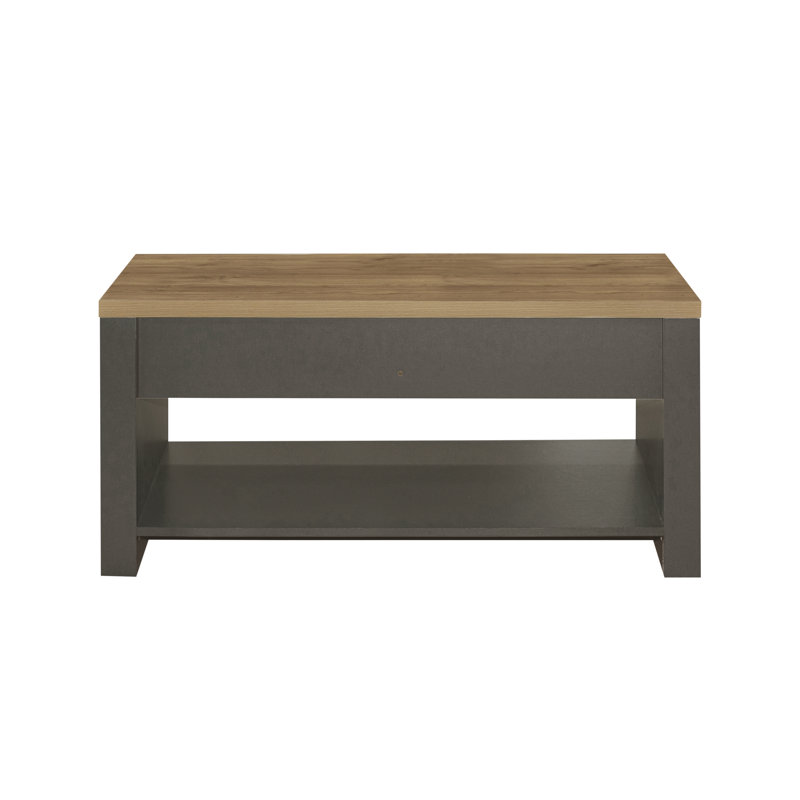 Highgate Sled Coffee Table with Storage, Dark Grey