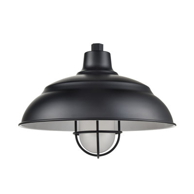 R-Series 17" Wide 1-Light Indoor/Outdoor Warehouse Shade - Satin Black