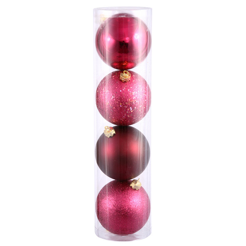 Vickerman Ball Ornament, Wine, 4, 8"