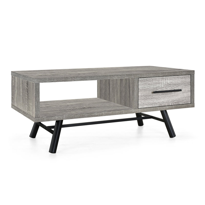 Table basse avec rangement, Chêne brun