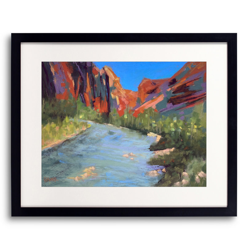 Only A River's Gonna Make Things Right Print by Dina Gardner, Black Framed Canvas, No Mat, 32" H x 24" W