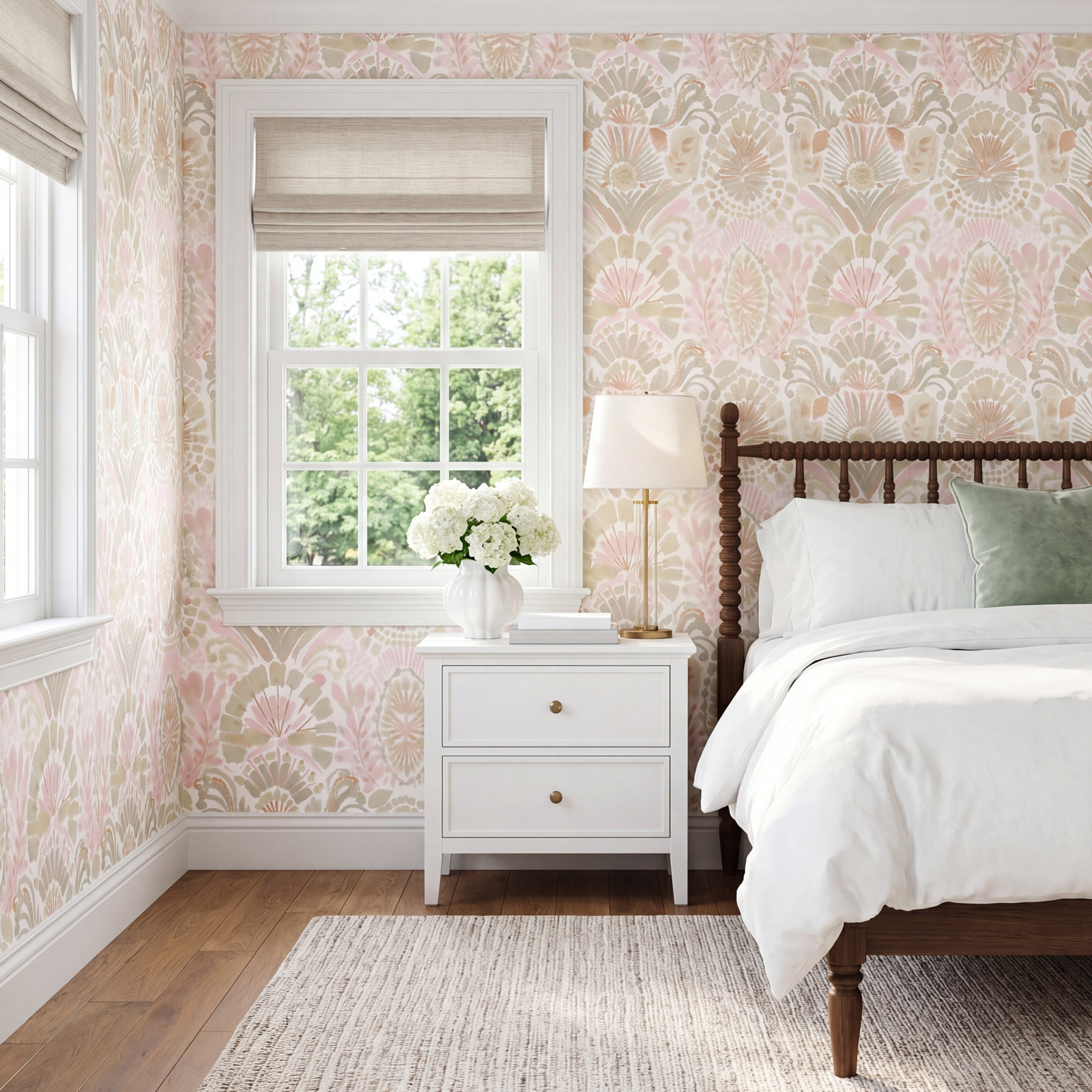 Gernhard Self-Adhesive Wallpaper Roll, Wandering Rose, 16.5" L x 20.5" W