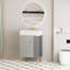 Meuble-lavabo à tablettes 21,6 po avec évier en céramique, porte à fermeture douce, armoire de rangement à tablettes ouvertes sur le côté droit, assemblage requis