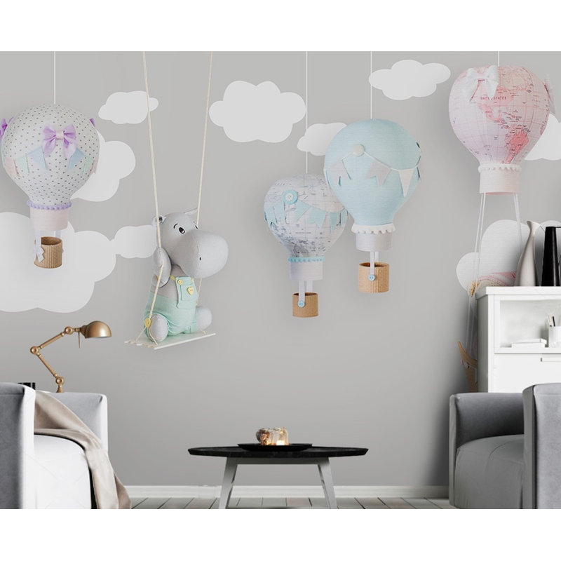Papier peint amovible avec ballon en peluche, L 9 po x l 15 po