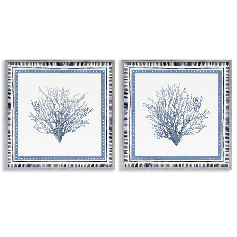 Ensemble de giclée encadrée maritime 2 pièces, par Lanie Loreth, Estampe numérique Farmhouse, H 24 po x l 24 po