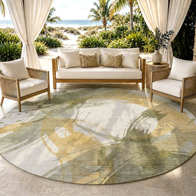 Machine Washable Indoor/Outdoor Chantille ACN3013 Abstract Rug