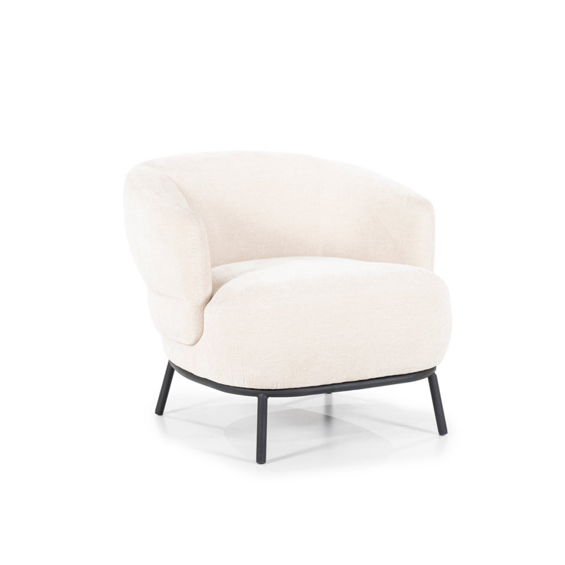 Swivel Barrel Chair, Beige Polyester